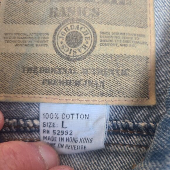 Vintage Jordache Denim Jacket Embellished Sequined Acid Wash Parrot Design Sz L - Picture 5 of 16